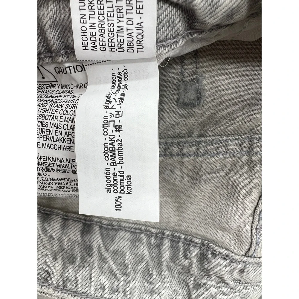 Zara Jean Shorts Mens Sz 30 Gray Denim Shorts Raw Hem Seam NWT